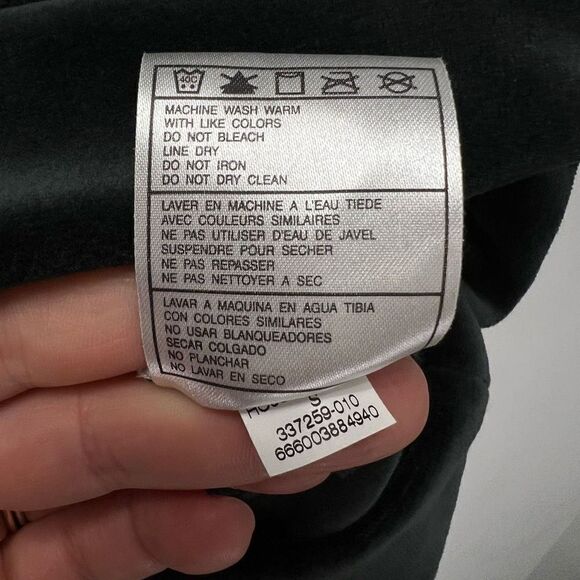 Nike Dark Gray Velvet Velour Hooded Cowl Neck Ribbon Drawstring Pullover Hoodie - Picture 6 of 8